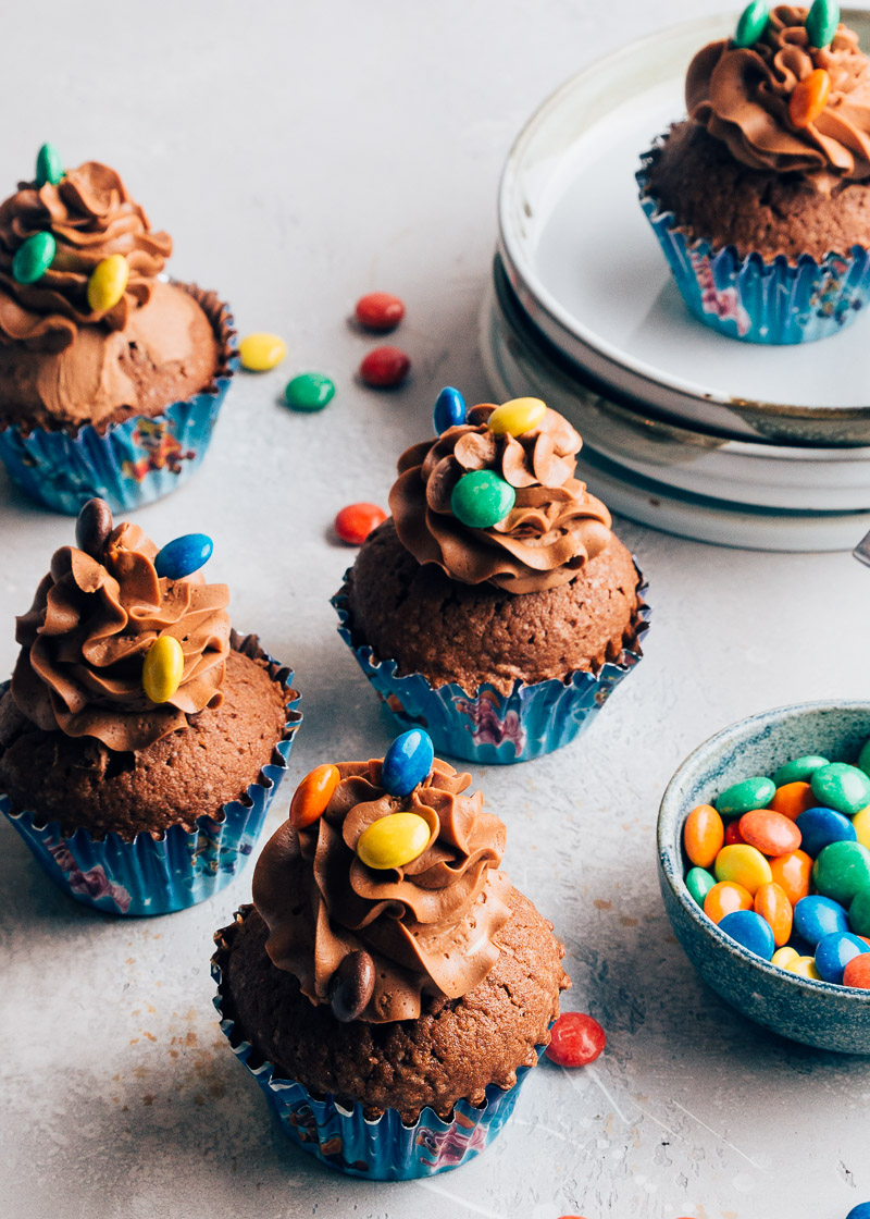 M&M cupcakes