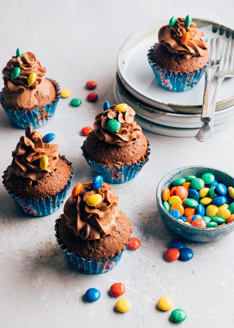 M&M cupcakes