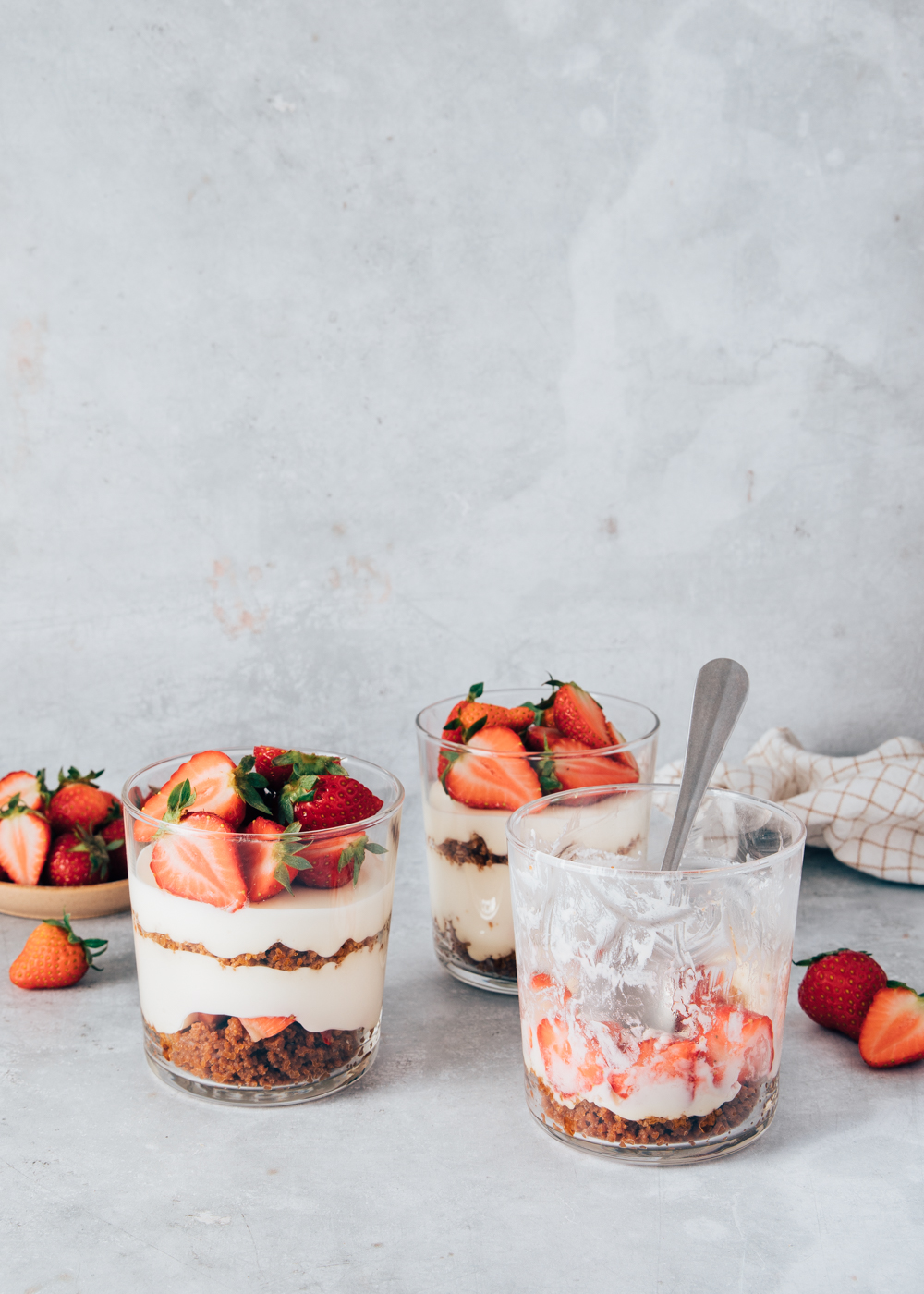 Kwarktaart in glaasje