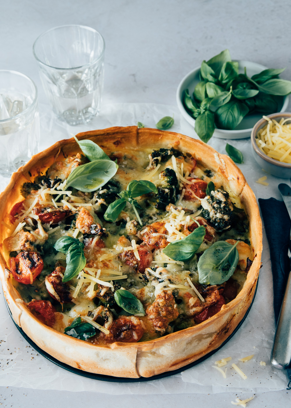 Hartige taart met broccoli