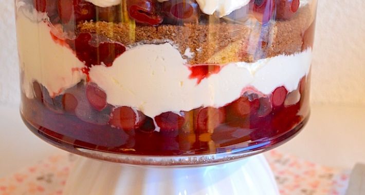 chocolade trifle met kersen