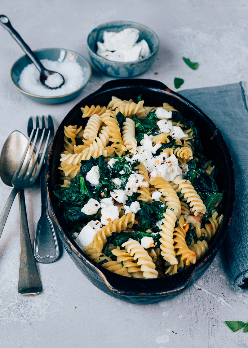 pasta ovenschotel met spinazie