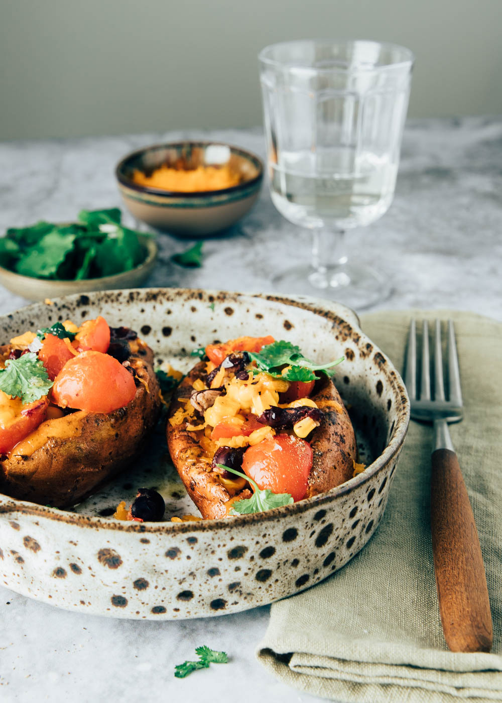 Gevulde zoete aardappel