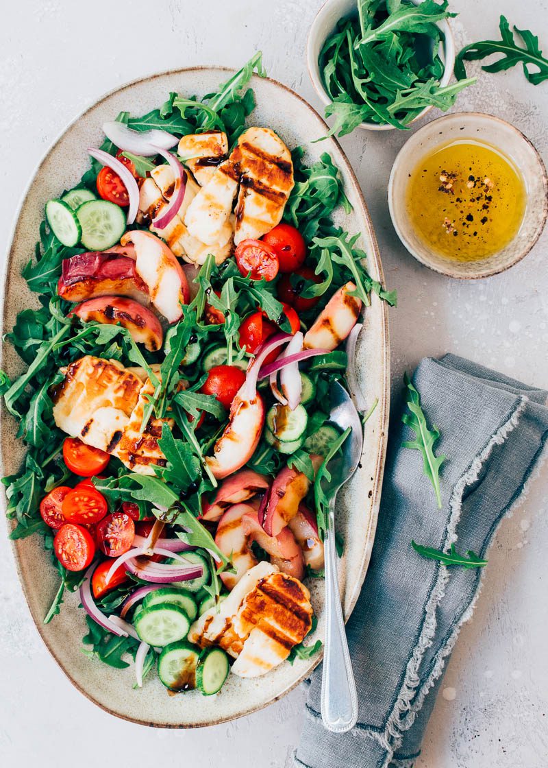 salade met perzik