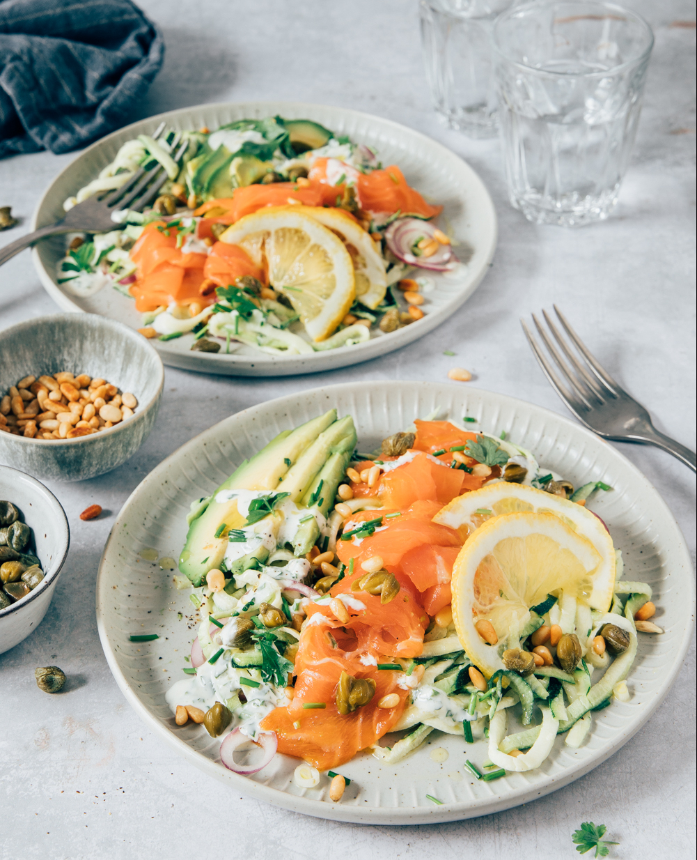 Courgetti met zalm
