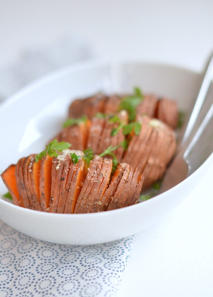 hasselback zoete aardappel