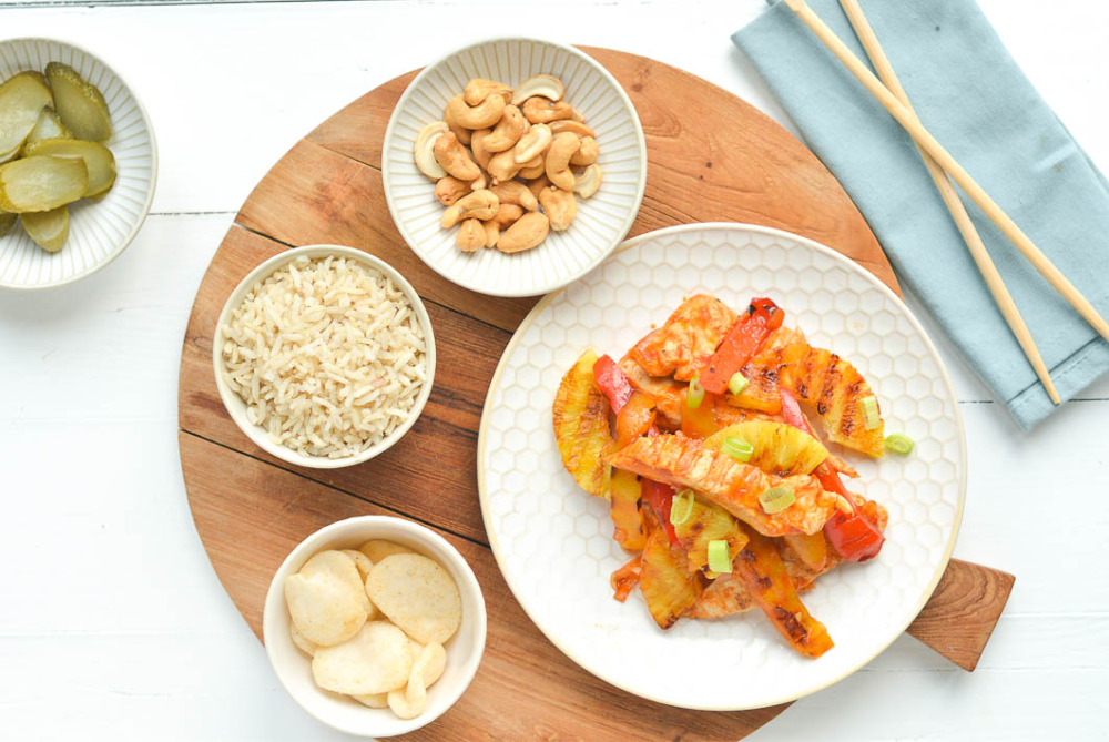 kip hawai in zoetzure saus