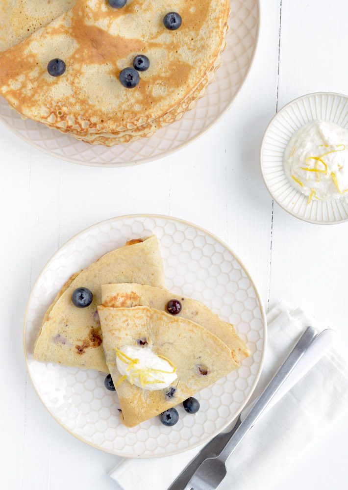 speltpannenkoek met blauwe bessen