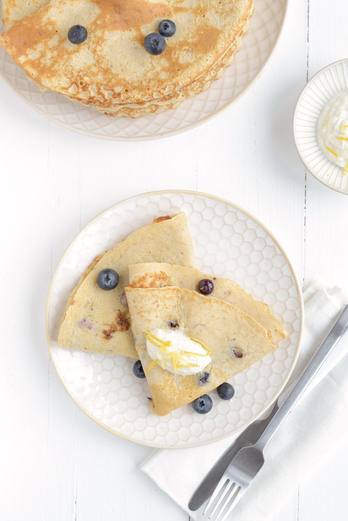 speltpannenkoek met blauwe bessen