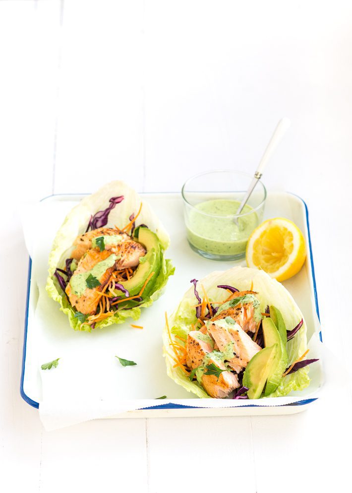 sla wraps met zalm