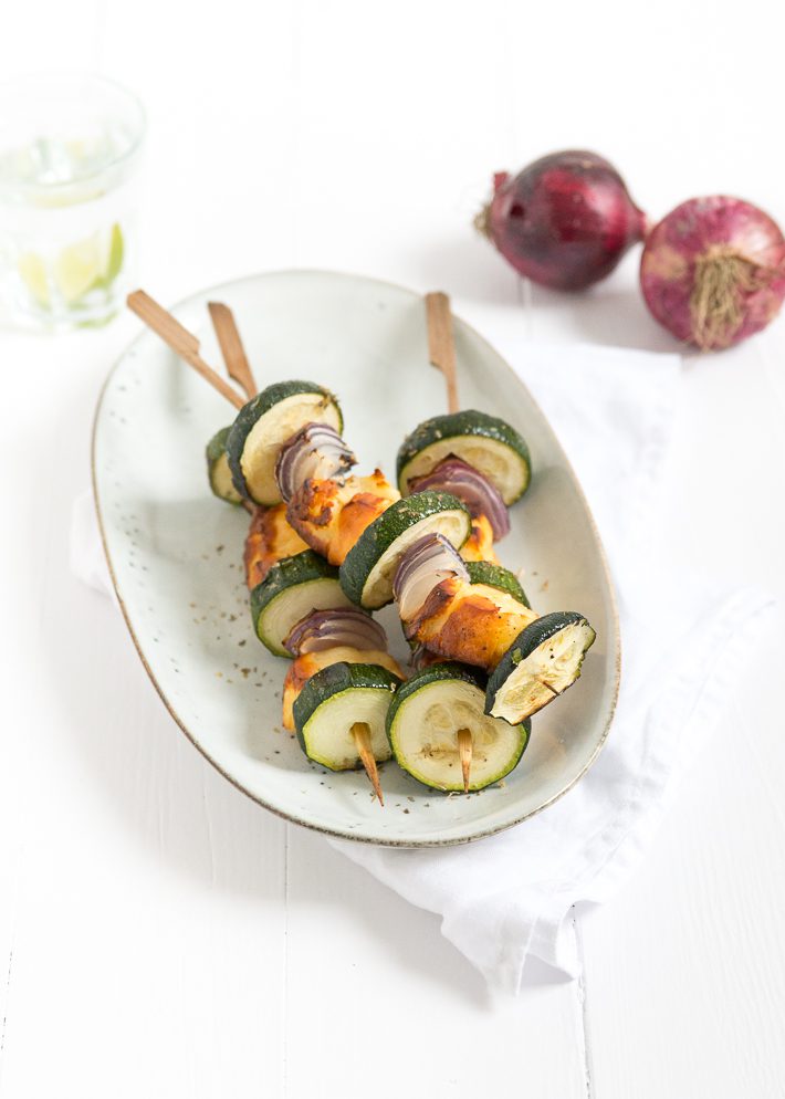 courgette spiezen met halloumi