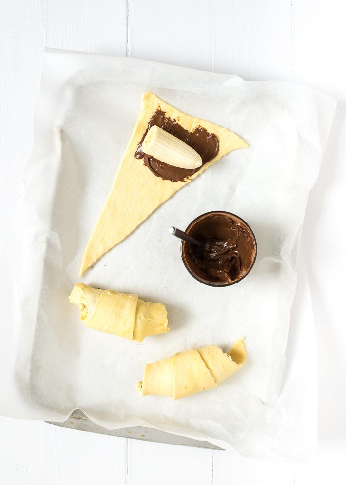 Croissant banaan nutella