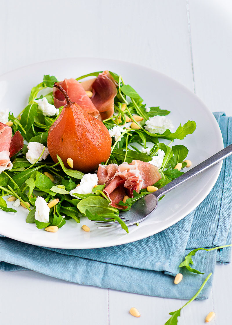salade stoofpeer geitenkaas-