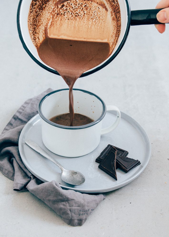 Warme chocolademelk met rum