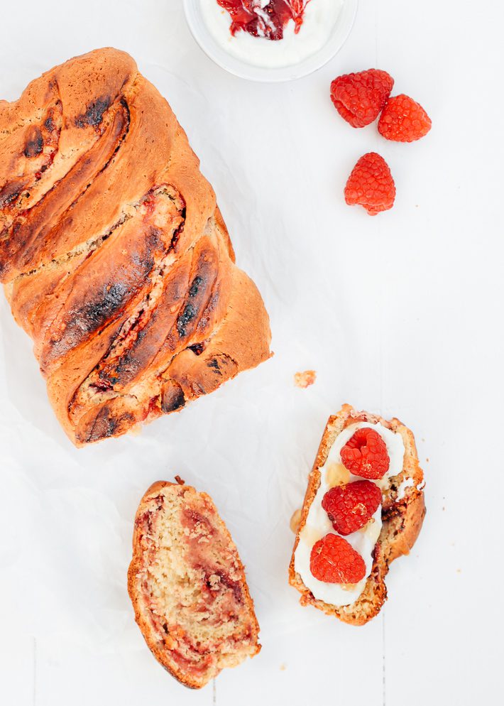 Brioche brood met framboos