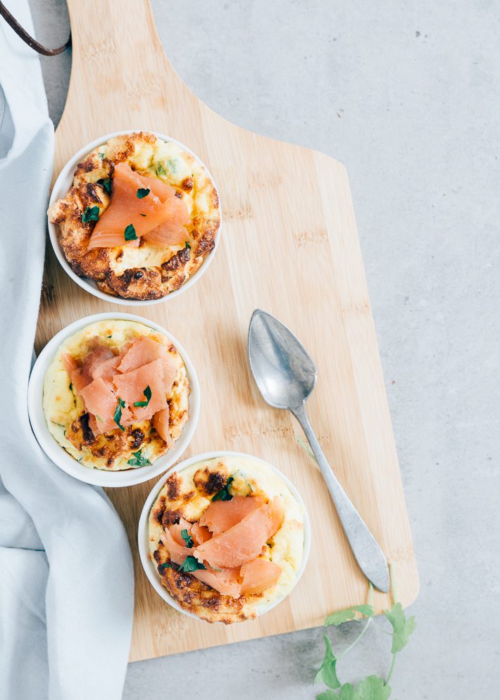 Souffle met gerookte zalm