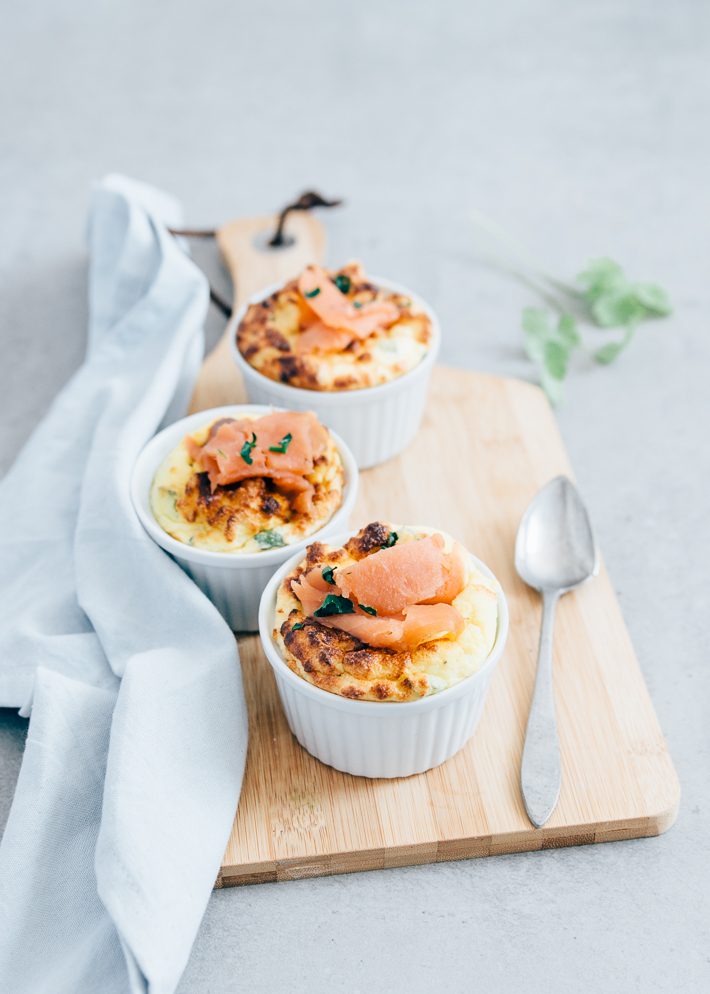 Souffle met gerookte zalm