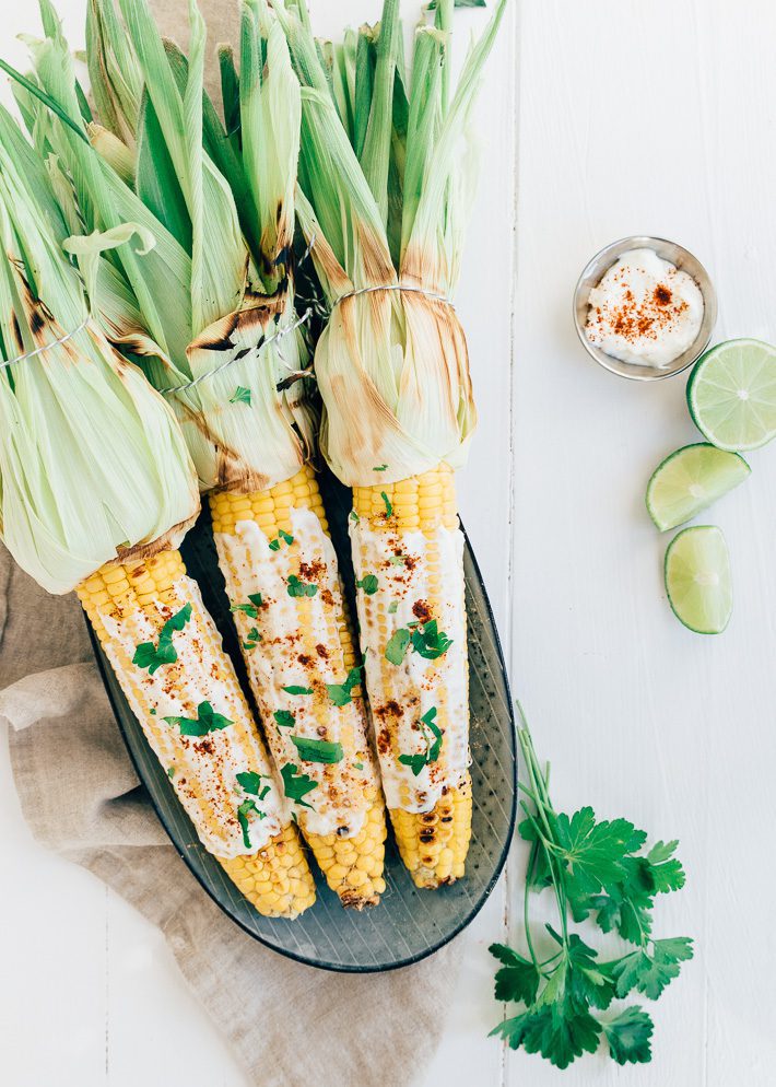 Mexicaanse maïskolf van de bbq