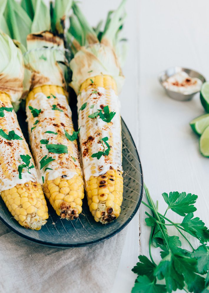 Mexicaanse maïskolf van de bbq