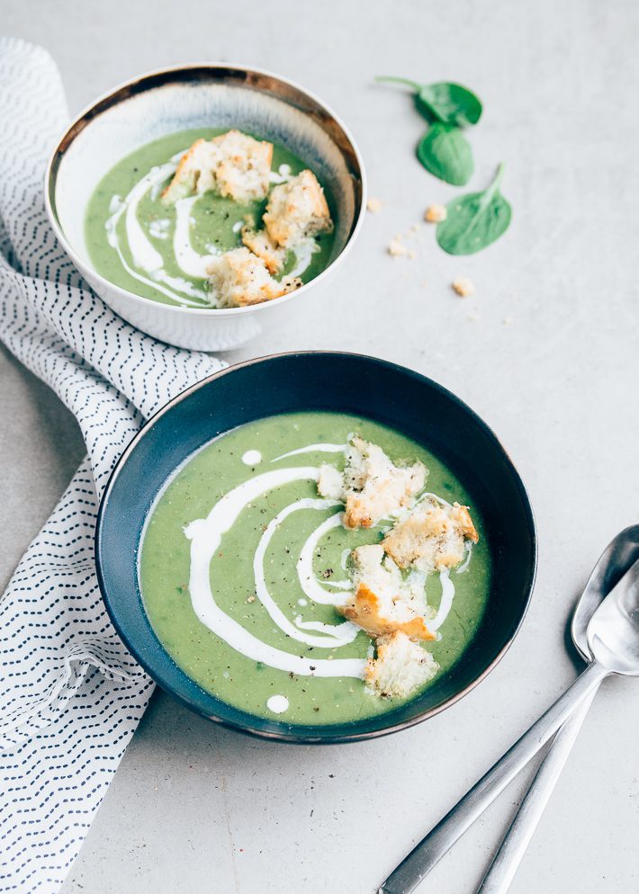 courgettesoep met spinazie