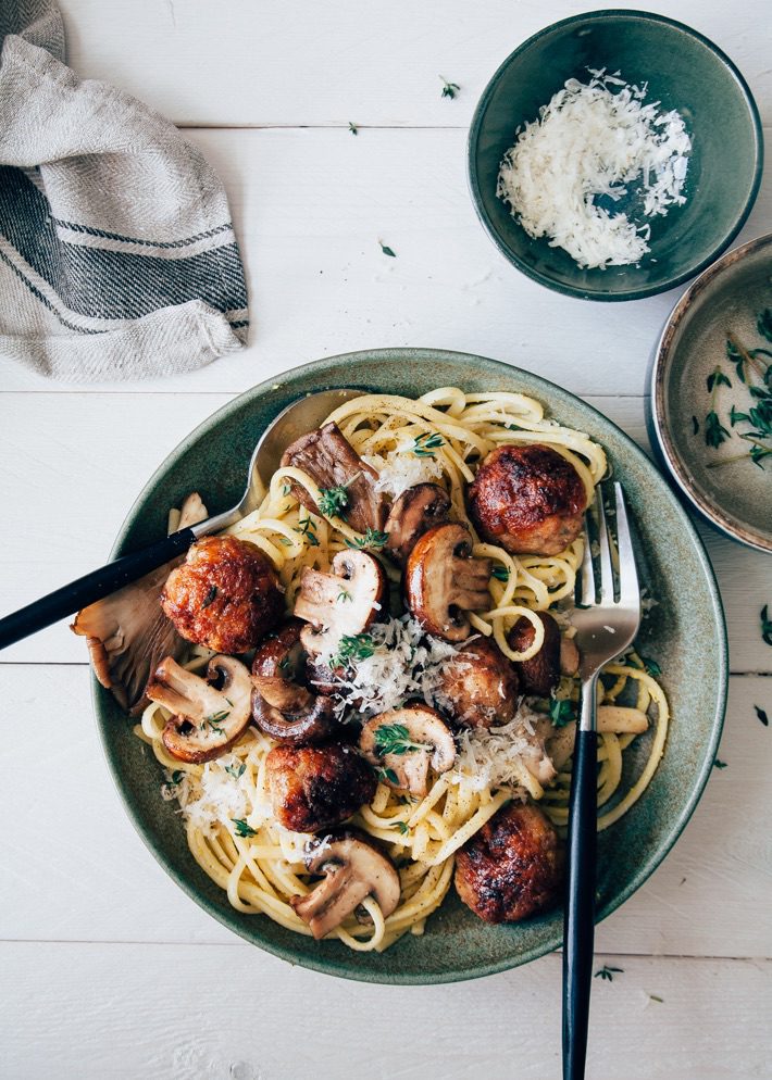 pasta met paddenstoelen