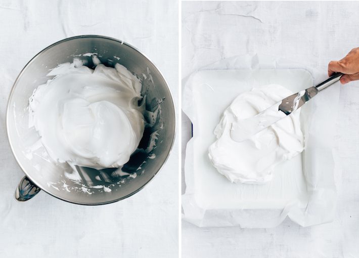 Meringue rol met espresso en chocola