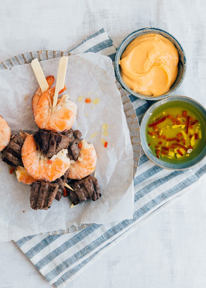 Surf en Turf bbq spiezen
