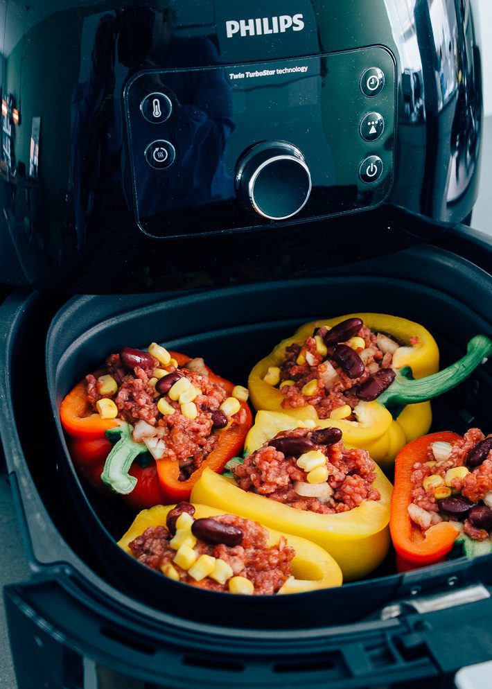 gevulde paprika's uit de airfryer