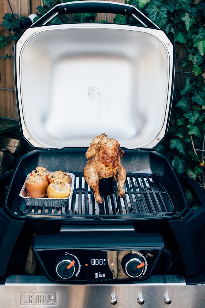 Weber bbq cider can chicken