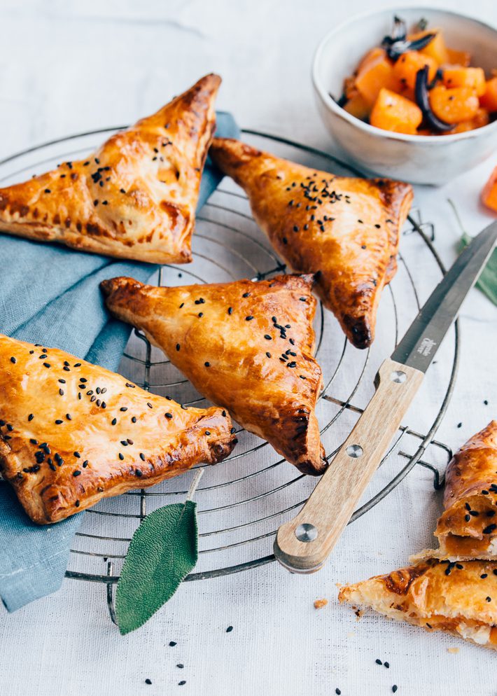 Recept Hartige bladerdeegflappen met pompoen