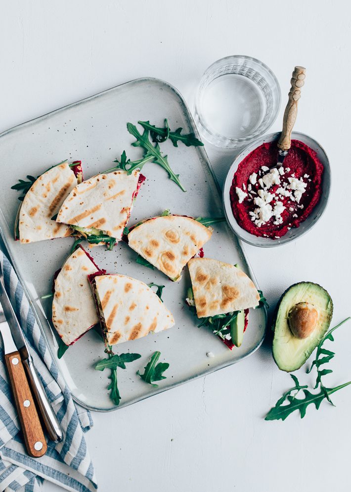 Mini quesadilla's met biet