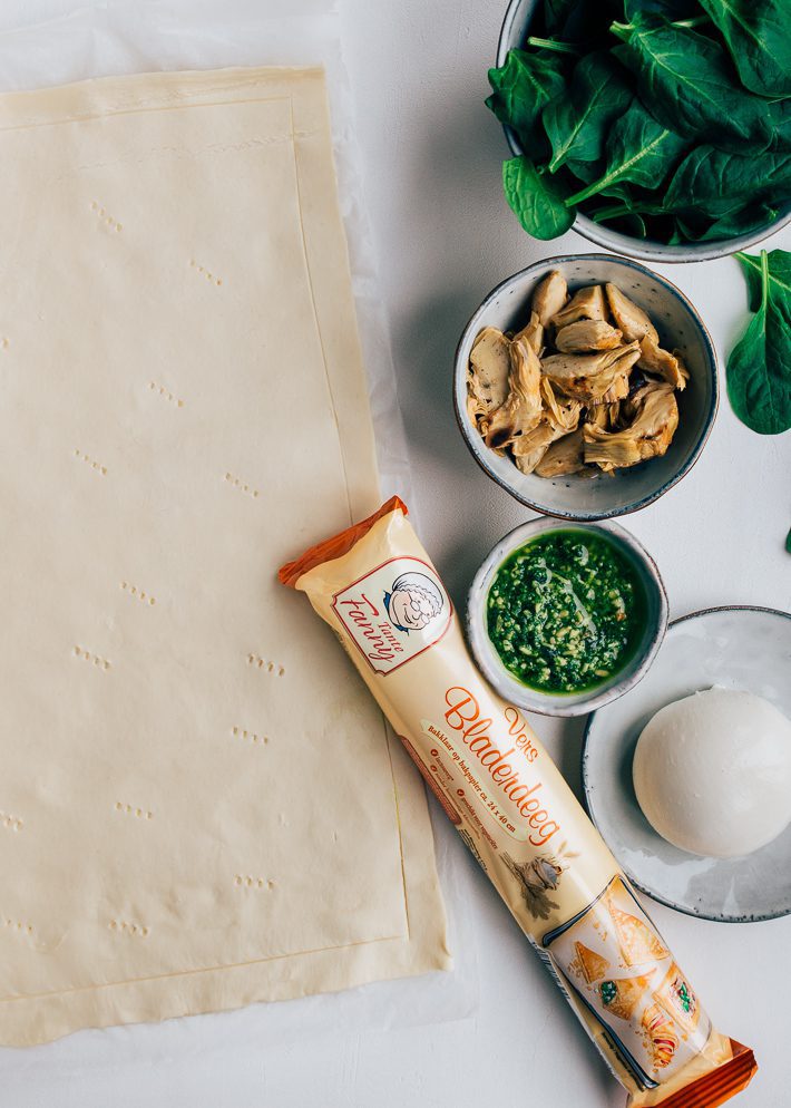 tante fanny deeg - spinazie - plaattaart