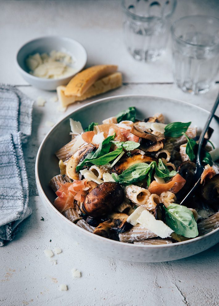 Pasta met paddestoelen