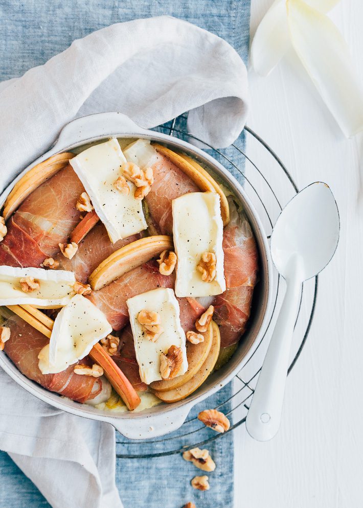 witlof uit de oven met ham en kaas