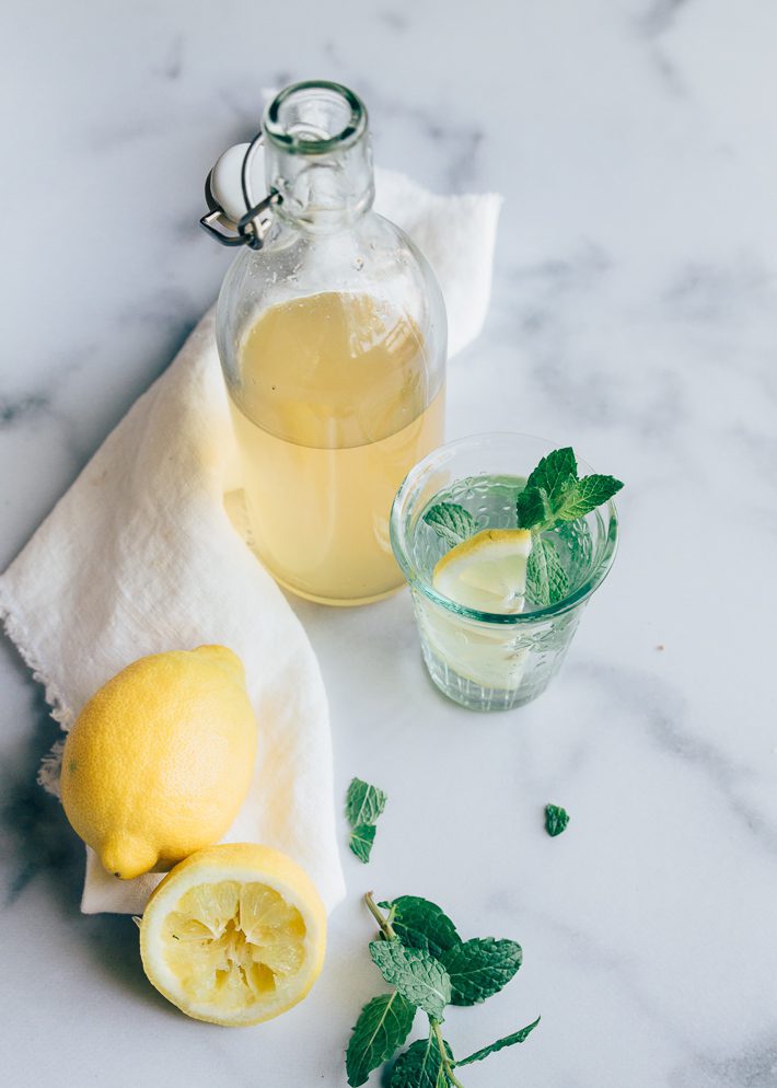 Citroensiroop met munt