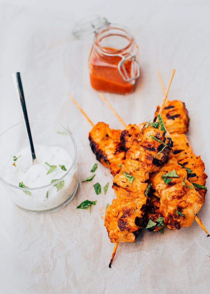 pittige kip spiesjes bbq