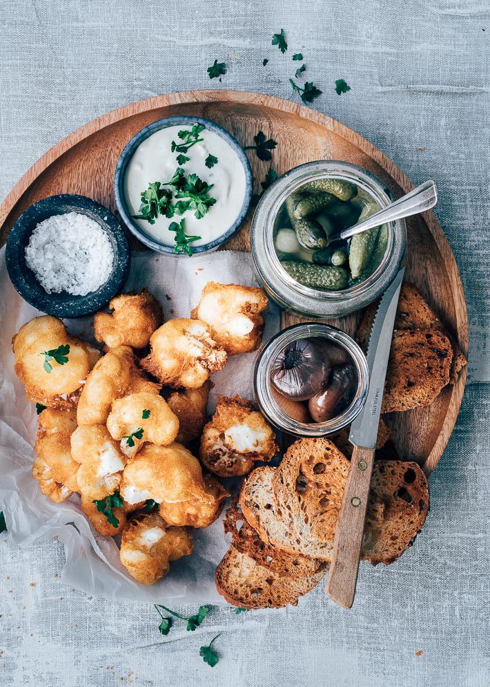 Gefrituurde bloemkoolroosjes