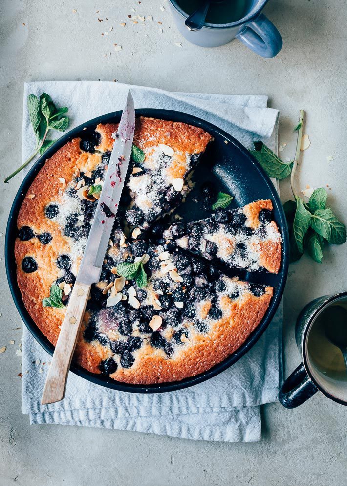 blauwe bessen kwarkcake