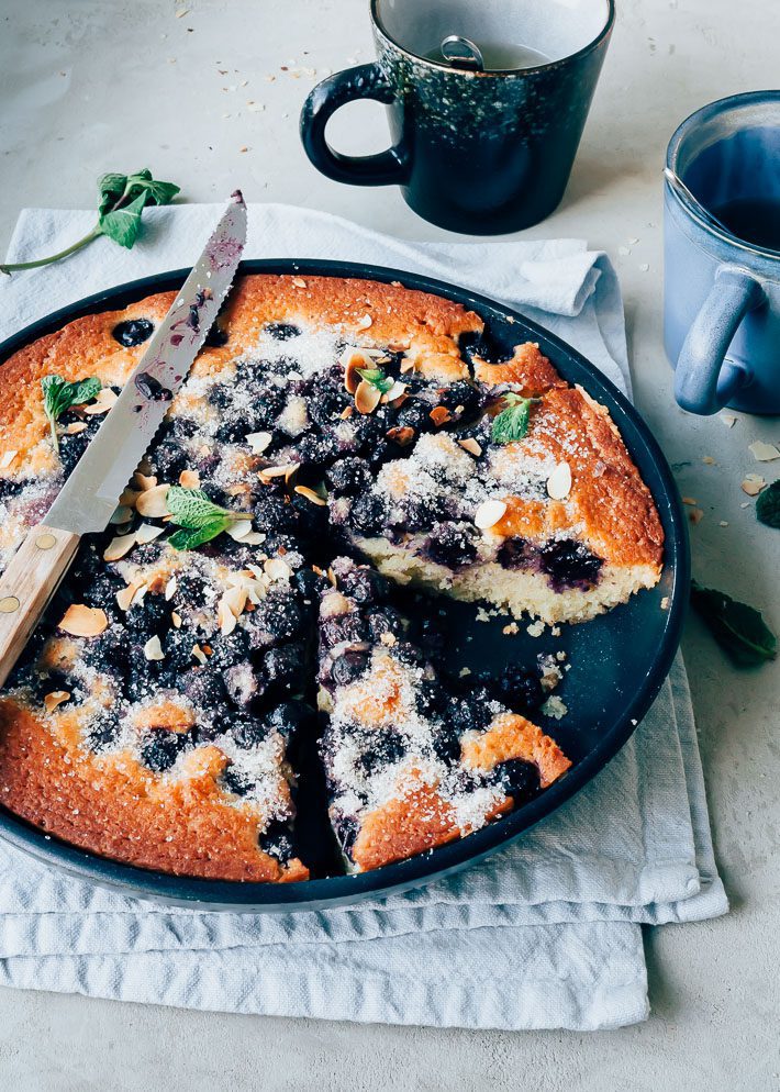 blauwe bessen cake
