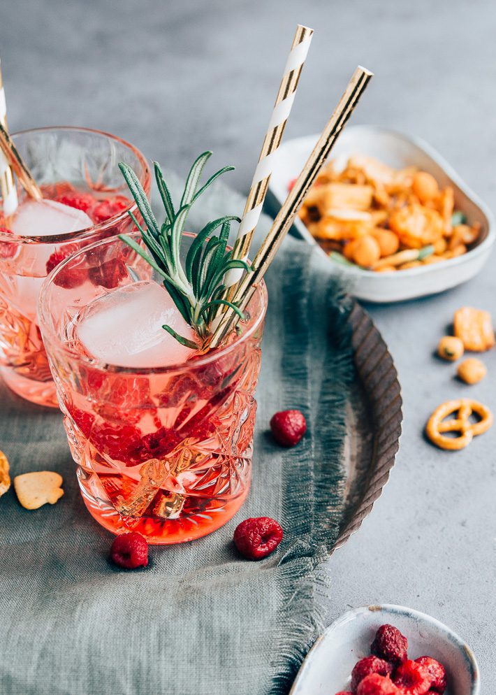 gin tonic met frambozen