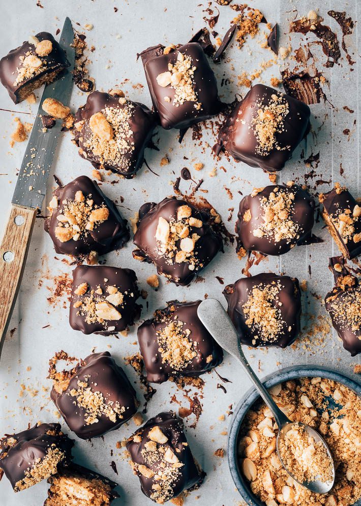 Pindakaas chocoblokjes