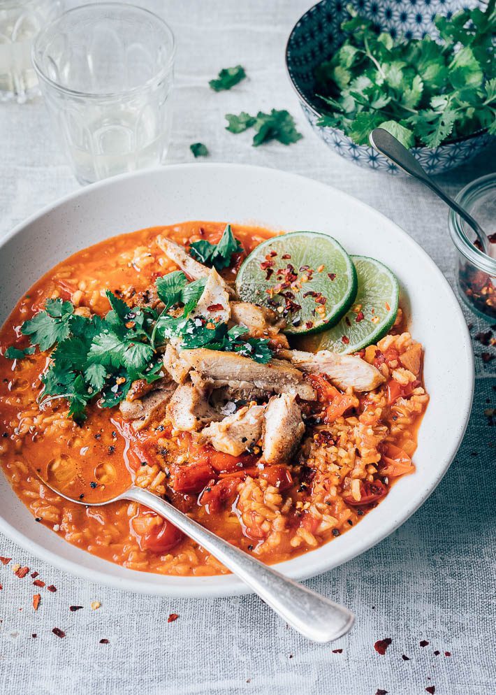 Rode curry rijstsoep