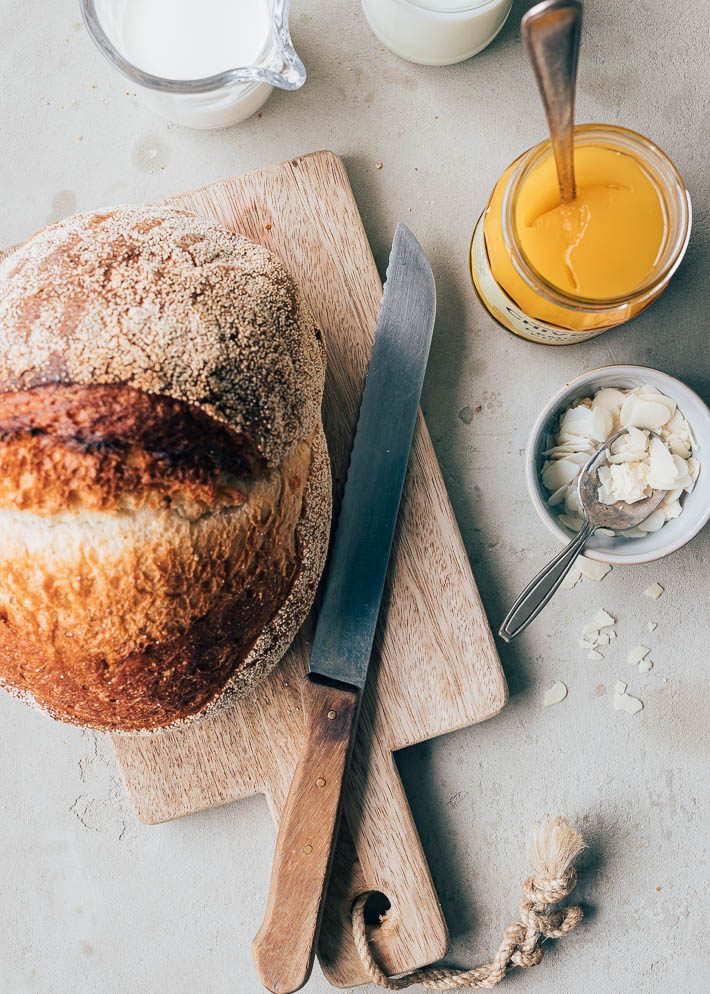 Broodpudding met lemoncurd