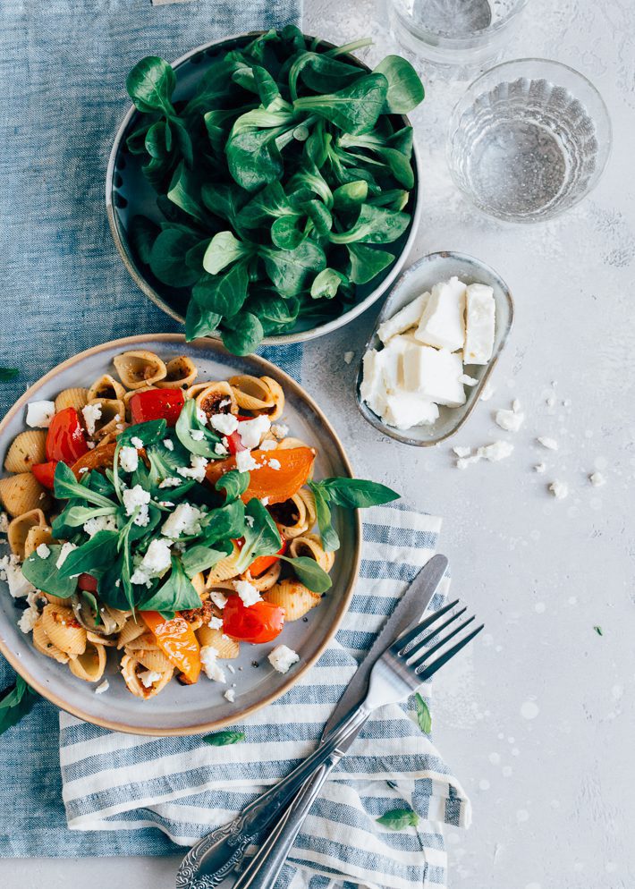 Recept pasta rode pesto