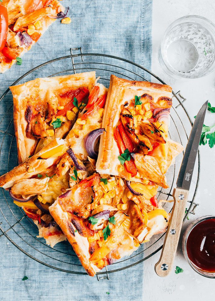 bbq chicken plaattaart