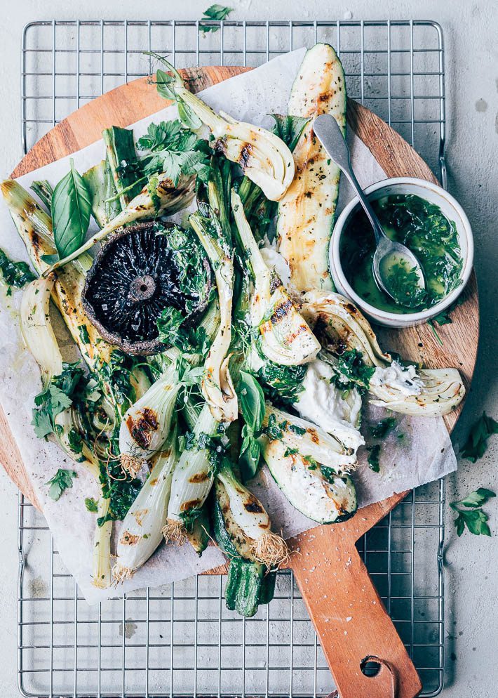 Gegrilde groenten plank