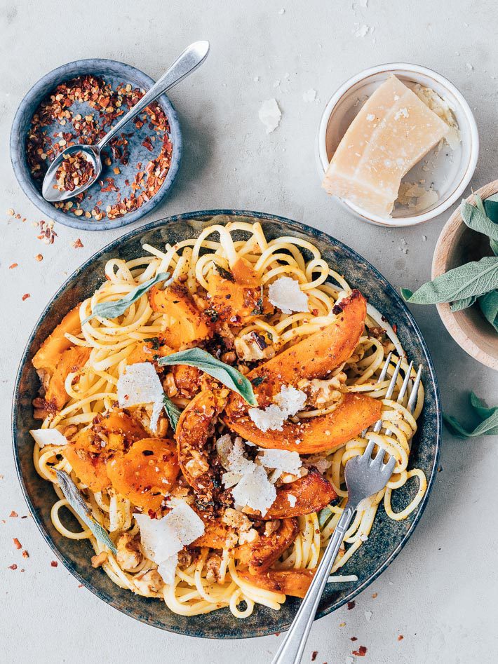 Pasta met pompoen