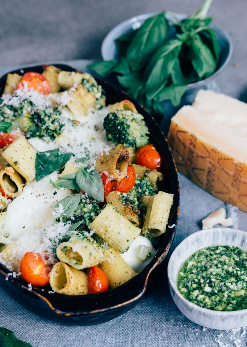 Pasta pesto ovenschotel