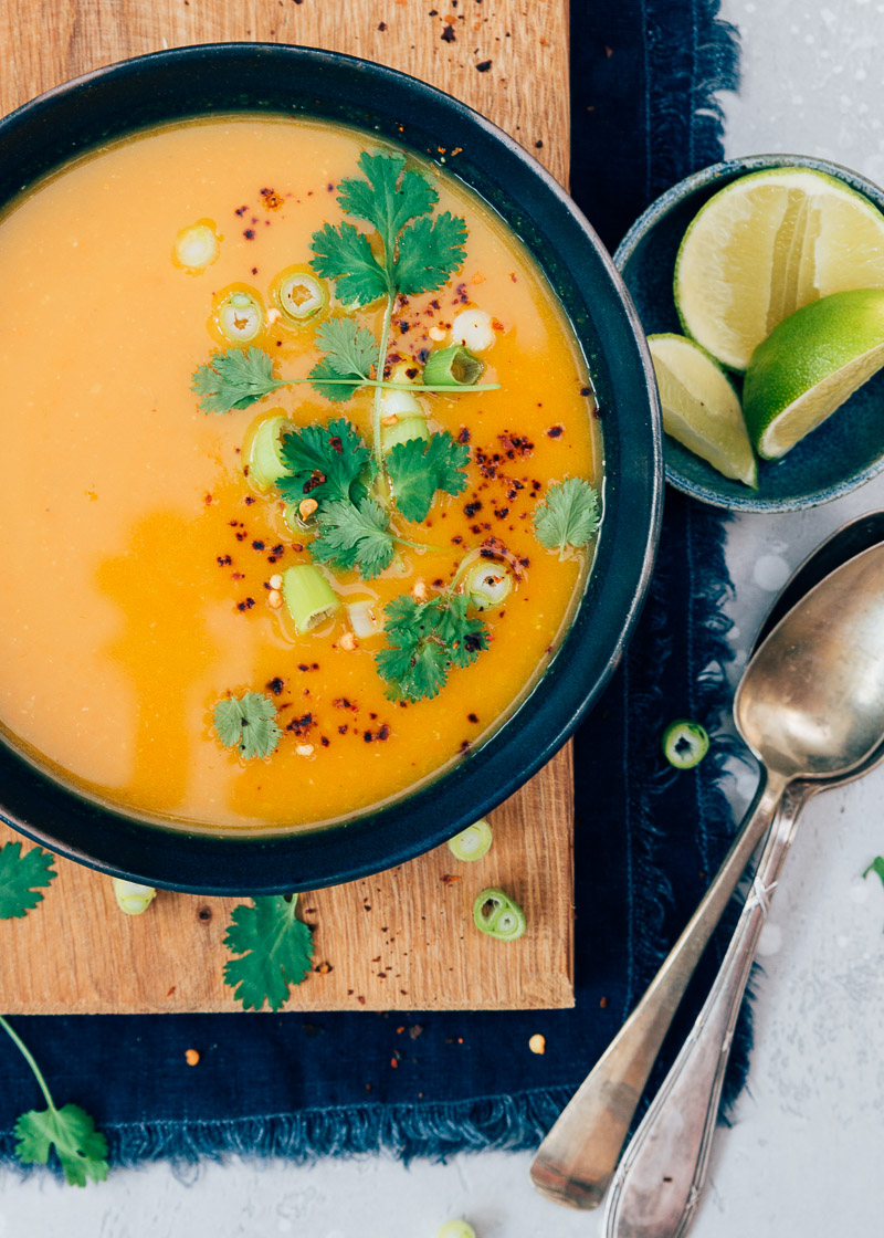 pompoen wortelsoep met gember