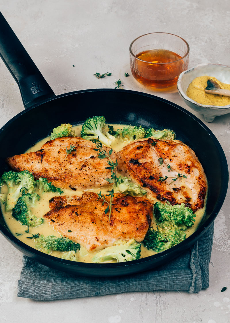 kip in honing mosterd saus